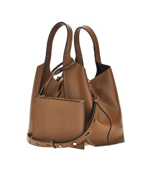 Tod's Brown Mini 'T Timeless' Shopping Bag