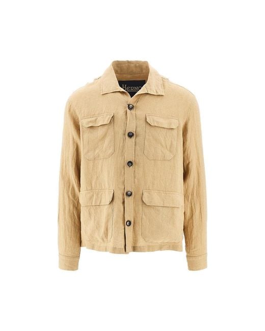 Herno Natural Linen Overshirt for men