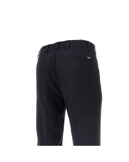 Emporio Armani Black Stretch Viscose-Blend Chino Pants for men