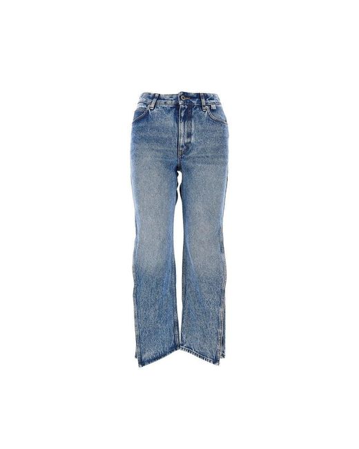 Loewe Blue Cropped Jeans With Side Slits
