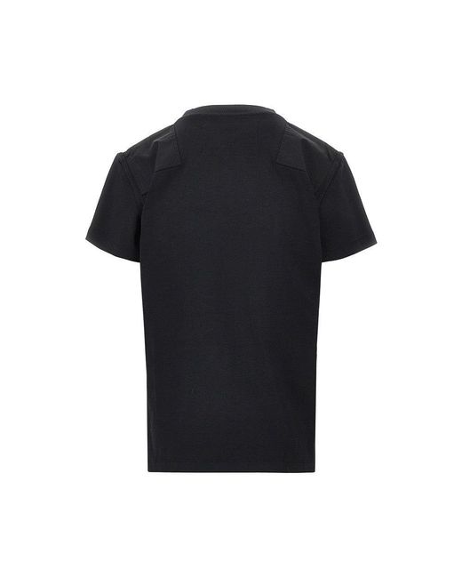 Phoebe Philo Black Cotton And Lyocell T-Shirt With Patch