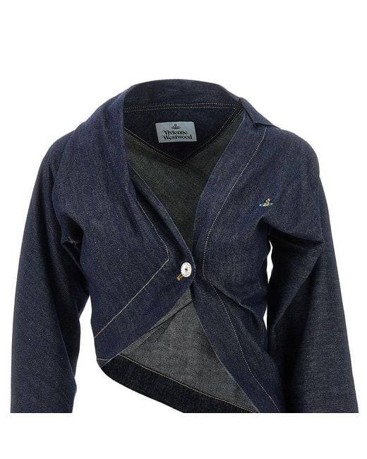 Vivienne Westwood Blue 'Natalia' Chambray Draped Shirt