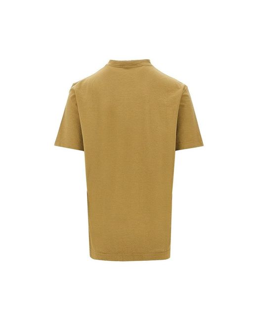Stone Island Yellow Compass Logo Patch T-Shirt for men