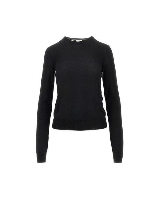 Saint Laurent Women's Black Wool Crewneck Sweater