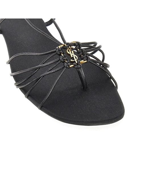 Saint Laurent Multicolor 'Babylone' Leather Flat Sandals