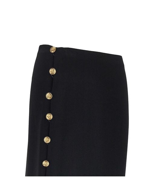 Versace Black Stretch Viscose Skirt With Medusa Buttons