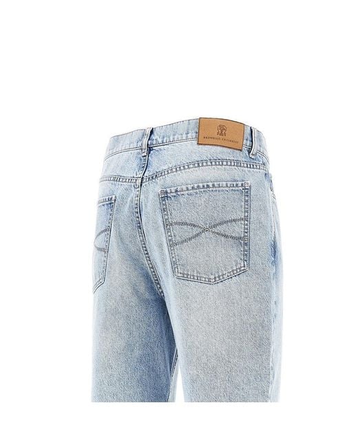 Brunello Cucinelli Blue Iconic Fit Denim Pants for men