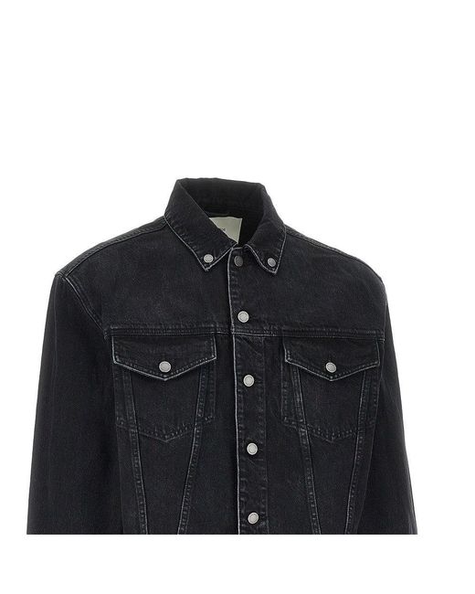 Entire studios Black Shrunken Denim Jacket for men