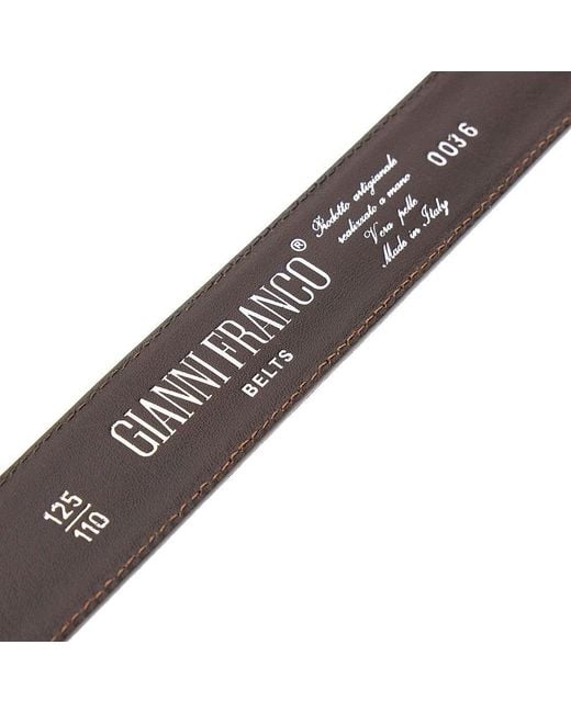 GIANNIFRANCO BELTS Brown Brushed Leather Belt for men