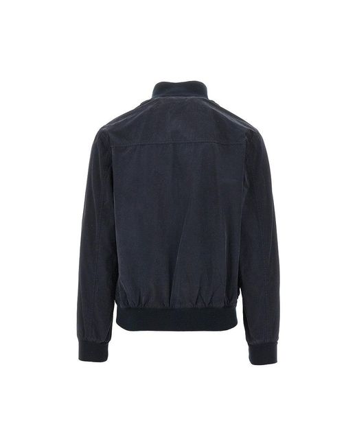 Aspesi Blue Cotton Canvas Bomber Jacket for men