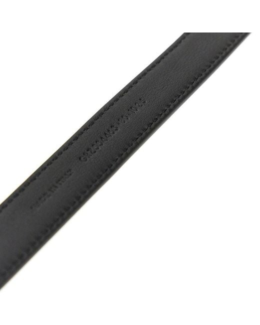 Saint Laurent Black Ysl Detail Leather Belt