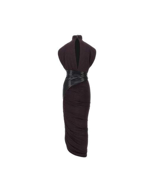 ANDAMANE Purple Stretch Viscose Long Dress