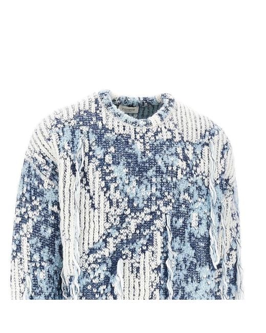 Laneus Blue Wool-Blend Crewneck Sweater for men