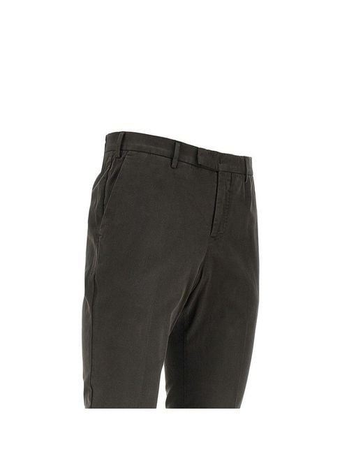 PT Torino Black Stretch Gabardine Master Fit Pants for men