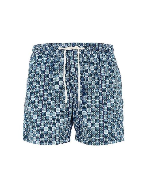 Peninsula Blue 'Isola Di Gaiola' Printed Swim Shorts for men