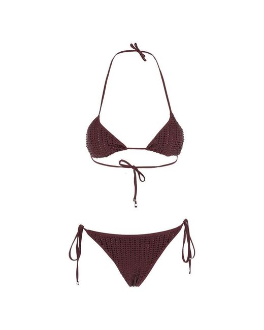 VENUJA Purple Bikini With Rhinestone
