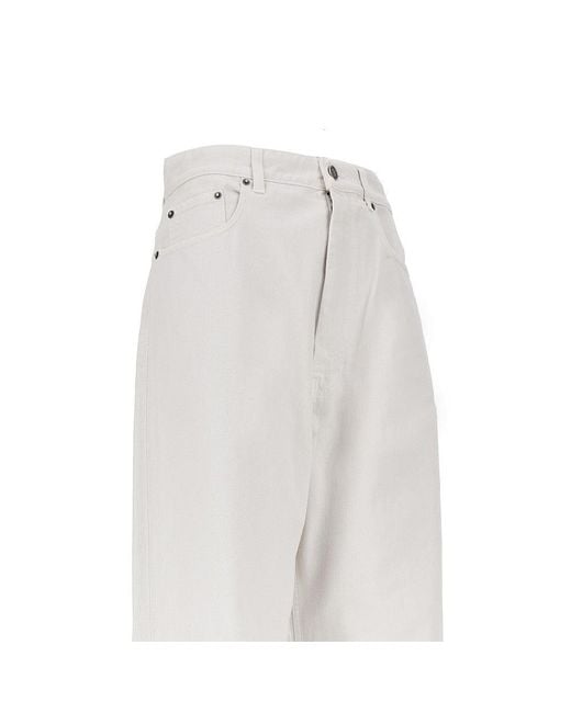 Phoebe Philo White Cotton Drill Drop Jeans