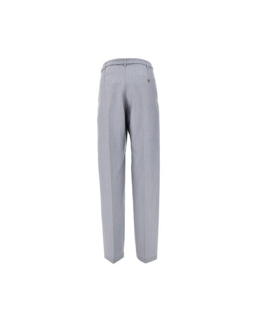 Lemaire Gray Wool-Blend Pants With Belt