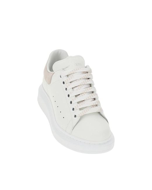 McQueen Gray Leather Oversize Sneakers