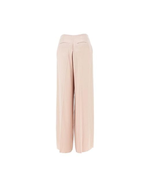 Pinko Pink Wide Leg Satin Pants
