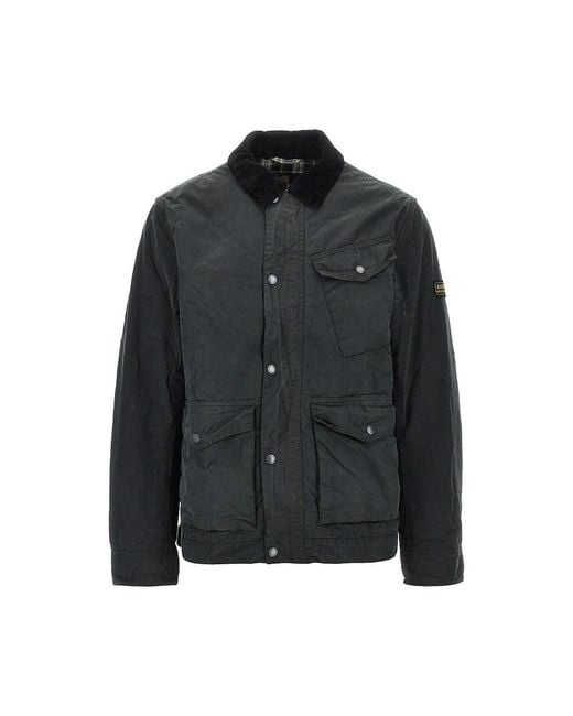 Barbour Black 'Drifter' Waxed Cotton Jacket for men