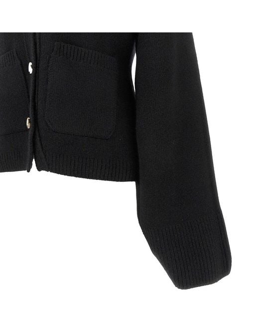 Khaite Black 'Scarlet' Cashmere Cardigan