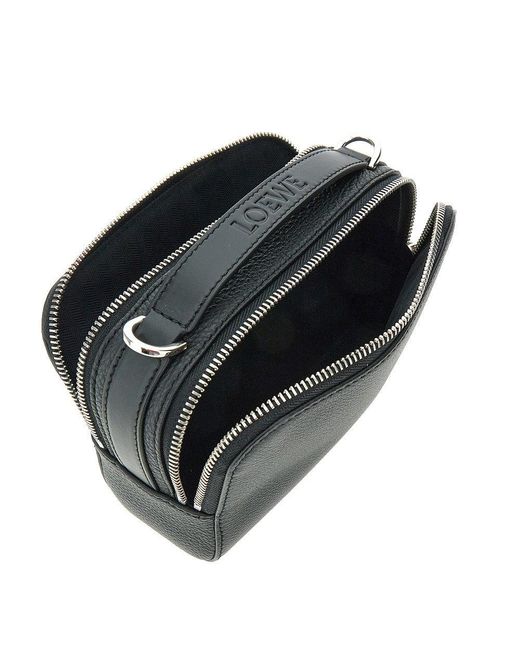 Loewe Black Grained Leather Mini Crossbody Bag for men
