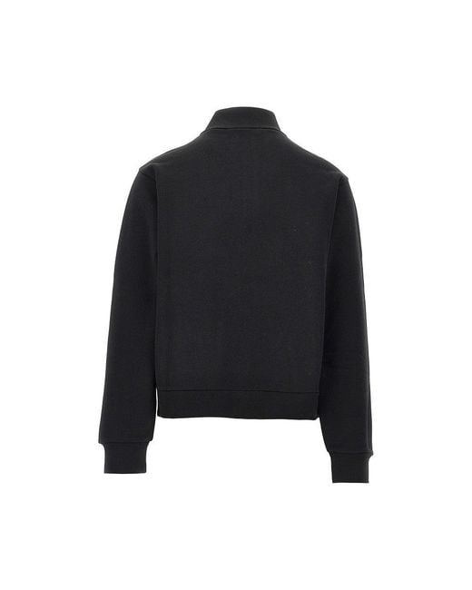 Moncler Black Cotton Sweatshirt With Logo Patch for men