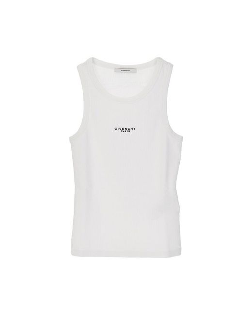 Givenchy White Ribbed Cotton Tank Top