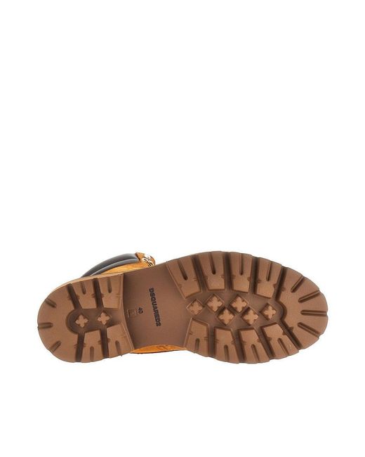 DSquared² Brown 'D2 Monogram' Nubuck Leather Boots for men