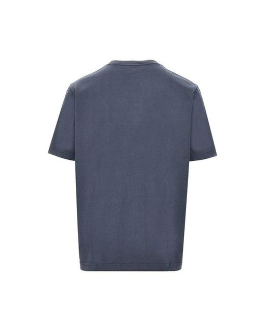 Maison Kitsuné Blue 'Dressed Fox' Patch T-Shirt for men
