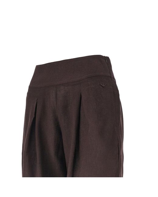 Emporio Armani Gray Viscose And Linen Shorts
