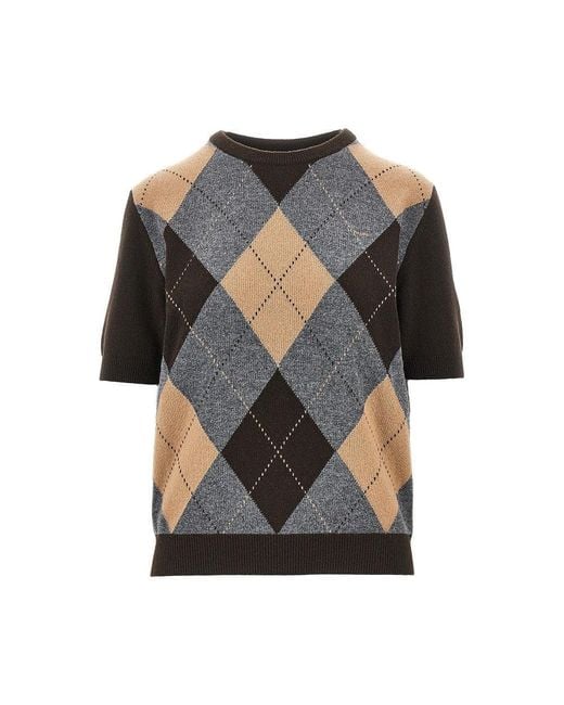 Prada Black Cashmere Lozenge Sweater