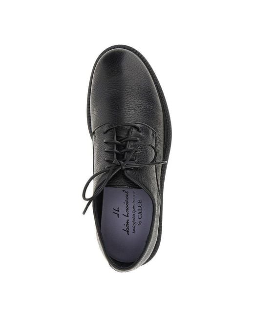 JUAN LACARCEL BY CALCE Black Grained Leather Lace-Up Shoes for men