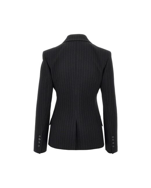 ANDAMANE Black 'Bianca' Jacket With Pin-Striped Motif