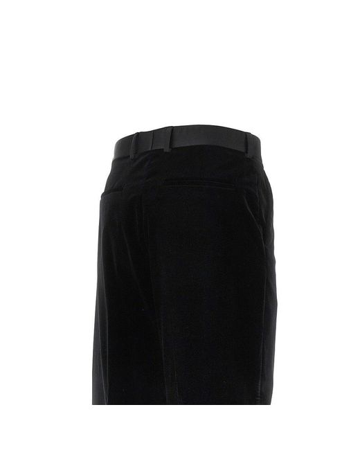 Fendi Black Velvet Tailored Pants for men