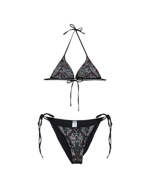 VENUJA Black Bikini With Rhinestone