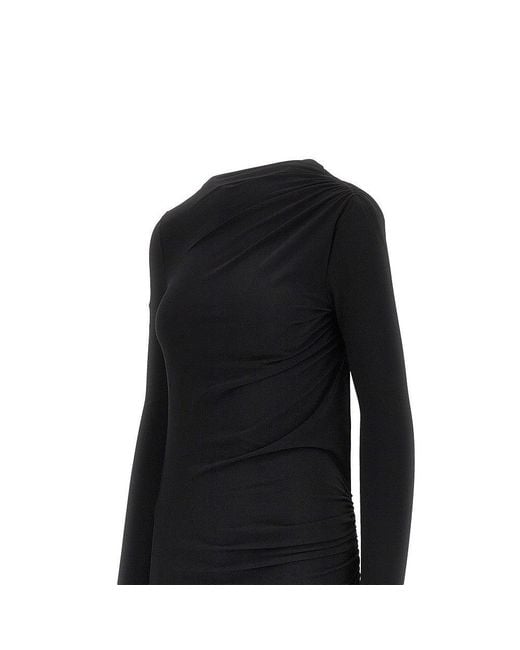 ANDAMANE Black Technical Jersey Long Dress