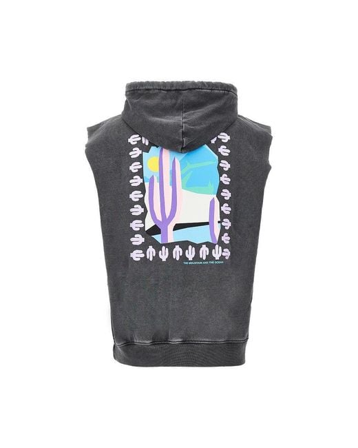 Mauna Kea Gray 'Cactus' Sleeveless Hoodie for men