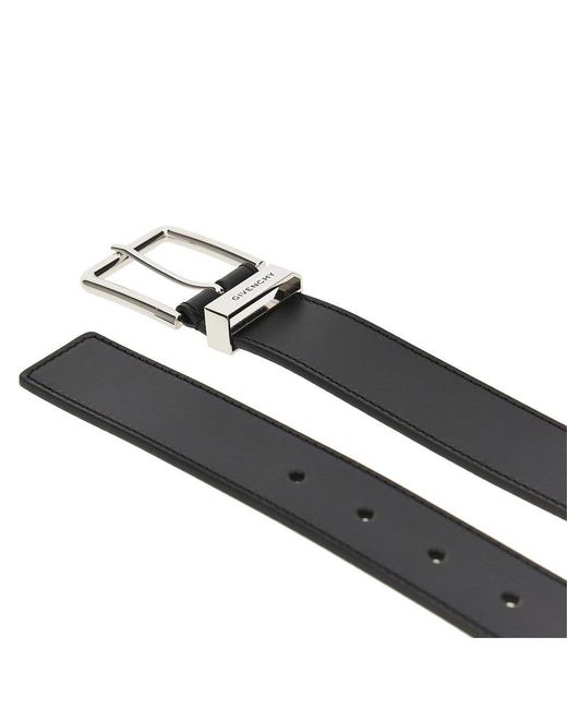 Givenchy Black Leather Classique Belt for men