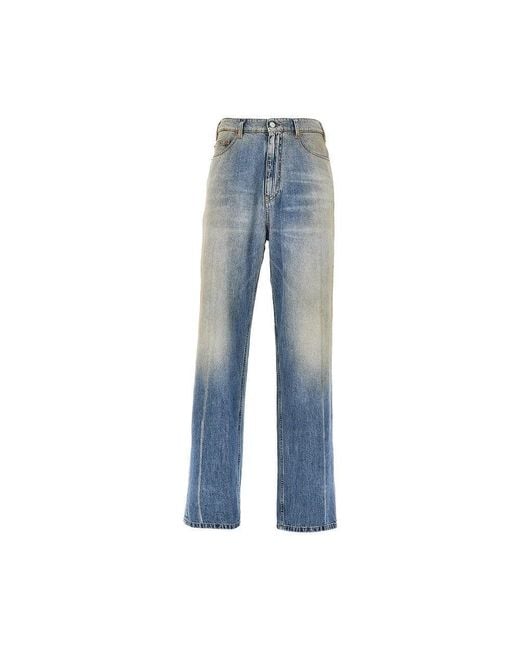 MM6 by Maison Margiela Blue Used Effect Relaxed Fit Jeans for men
