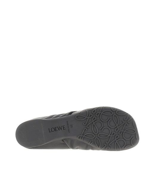Loewe Gray 'Pebble' Nappa Leather Ballet Flats
