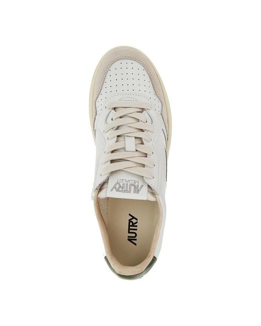 Autry White Medalist Low Leather Sneakers for men