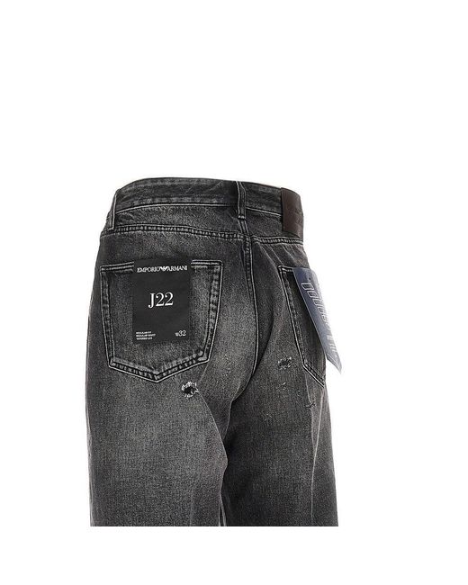Emporio Armani Gray Regular Fit J22 Jeans for men
