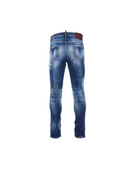 DSquared² Blue Stretch Denim Teddy Jeans for men