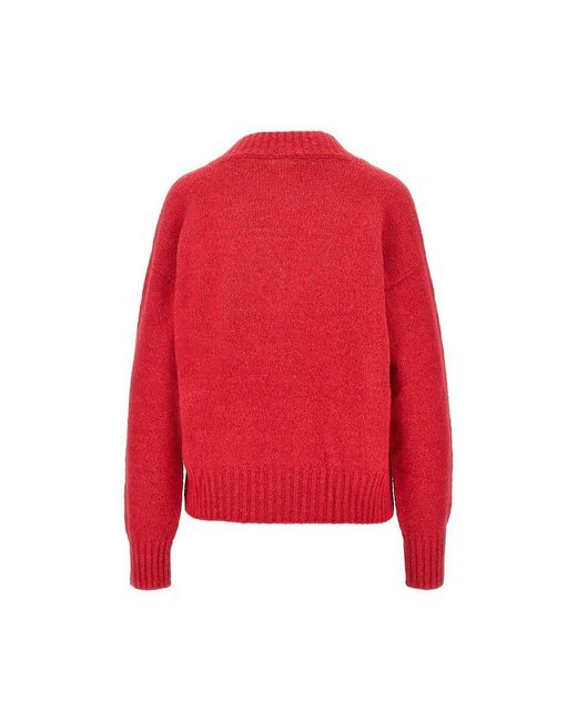 Weekend by Maxmara Red Alpaca Wool-Blend Knitted Sweater