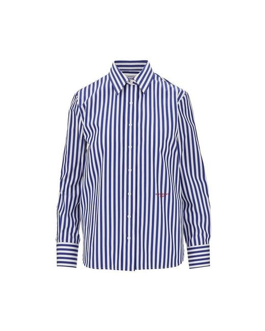 Givenchy Blue Striped Cotton Poplin Shirt