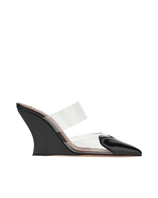 Alaïa Black Pvc And Leather 'Le Coeur' Wedge Mules