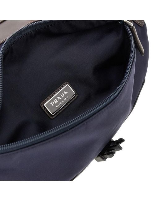 Prada Blue Re-Nylon And Leather Belt Bag for men