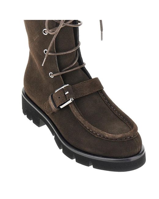 Emporio Armani Brown Suede Leather Ankle Boots